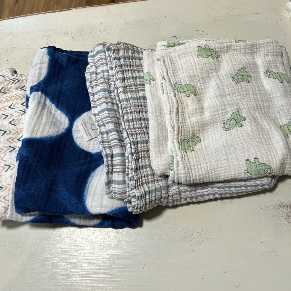 Set of Baby Muslin Swaddle Blankets